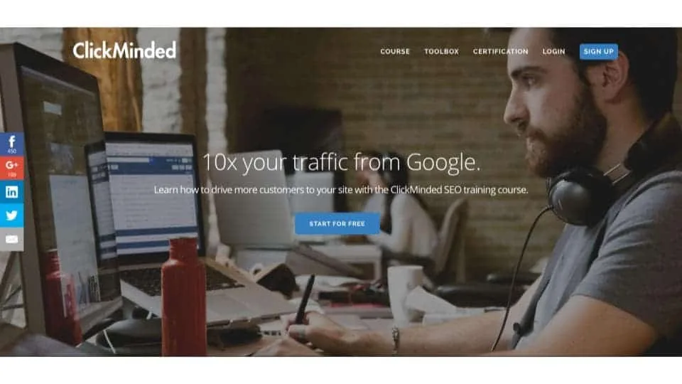 A redesigned ClickMinded course homepage